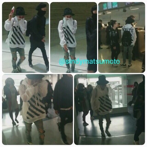 More pictures Gdragon Paris Airport returning to Seoul 20140527...