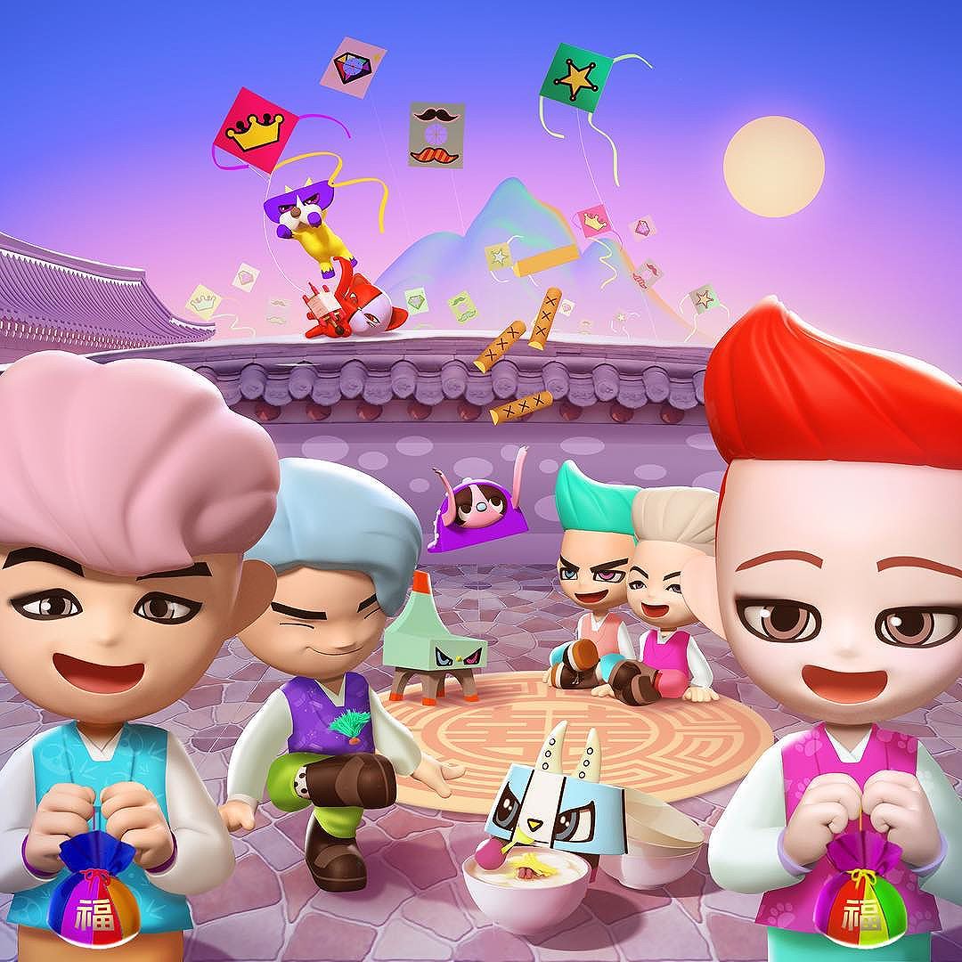 [Social Media] BIGBANG Go Blings Feb 16, 2018 10:00am (KST) 새해 복 많이 받으세요! #놀고먹는 #빨간날 #명절 #설 #한국전통놀이 #평창만큼스펙타클 #거기서연 #잡을거에연