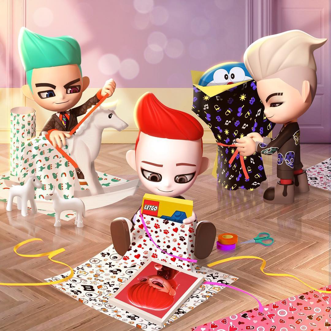 [Social Media] BIGBANG Go Blings Instagram Update 2018-05-05 11:00:17 (KST) 어린이날 선물 준비하는 형아들
#어린이날 #어린이취향대로 #선물포장 #사랑포장 #어떤게누구선물? #ChildrensDay #GiftedWithLove
.
#GOBLINGS #BIGBANG #GD #TAEYANG #TOP #DAESUNG #SEUNGRI  ... #빅뱅 #BBMusic